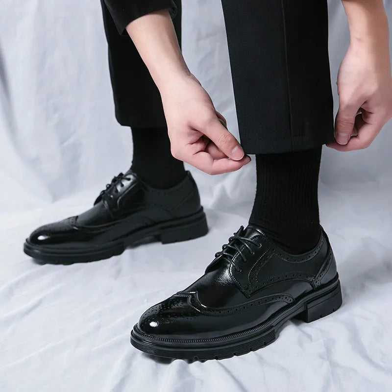 Men’s Formal Dress Shoes – Brock Cut – Rounded Toe for Business and Events
