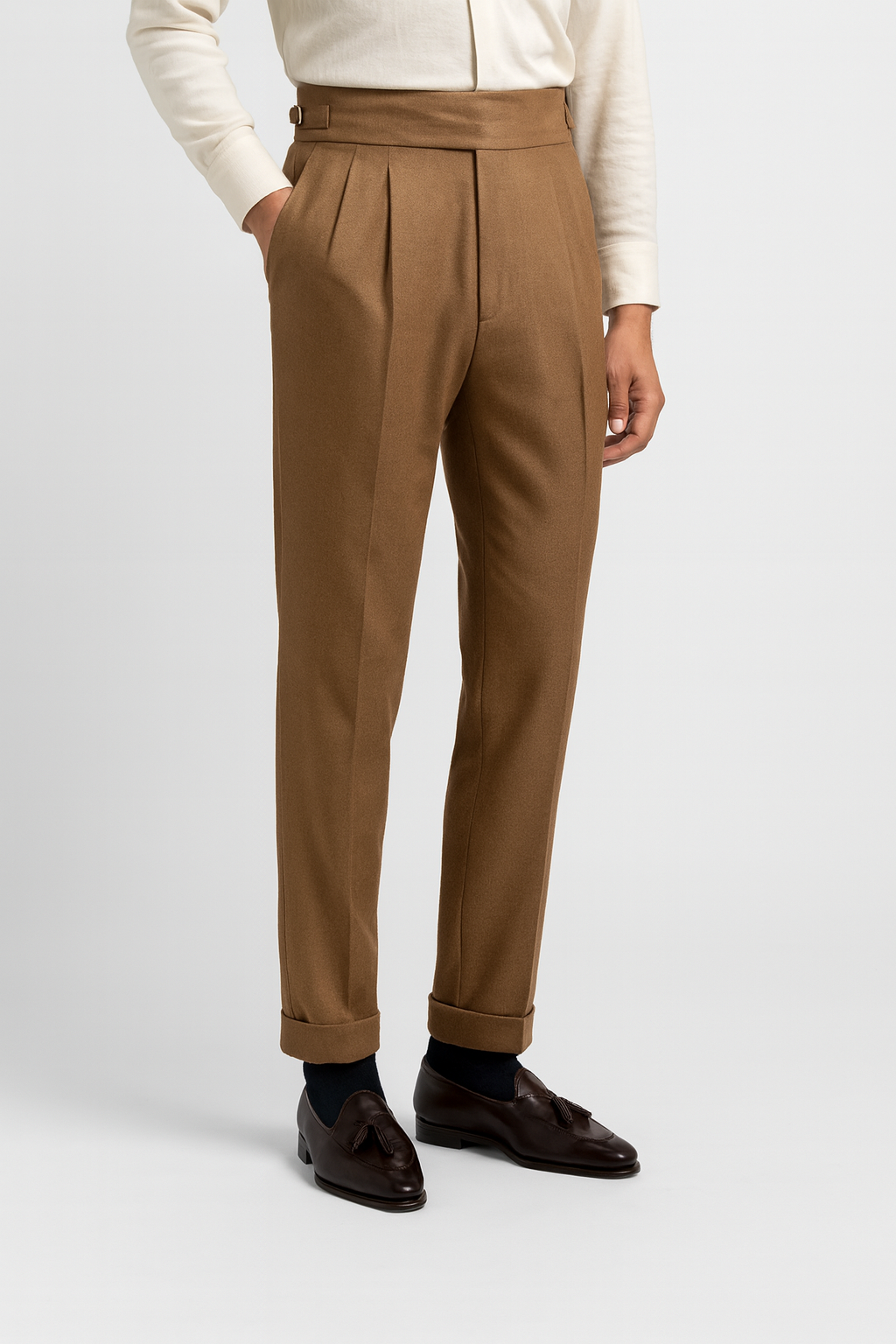 Men’s High-Waisted Pleated Trousers for Stylish Events