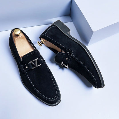 Men's Italian Suede Slip-On Loafers for Formal & Casual Wear
