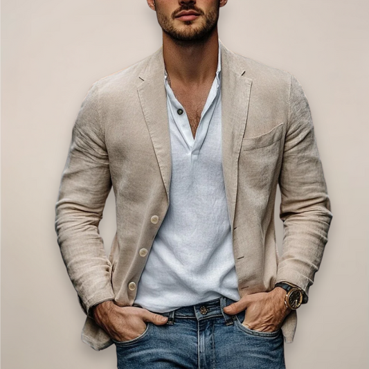 Men's Linen Blazer for Stylish Summer Events