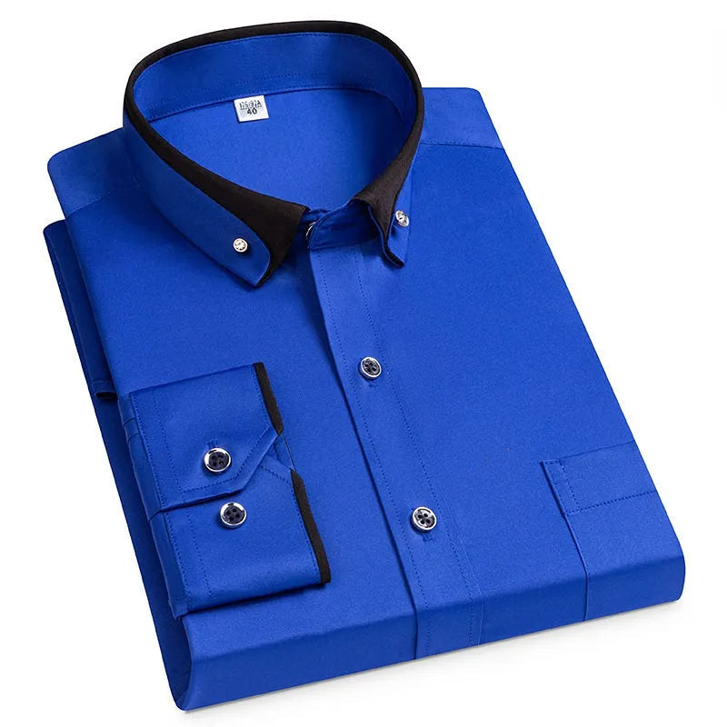 Men's Two-Tone Collar Shirt for Smart Occasions