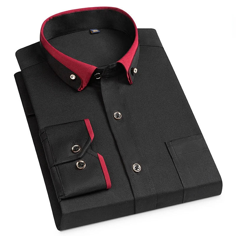 Men's Two-Tone Collar Shirt for Smart Occasions
