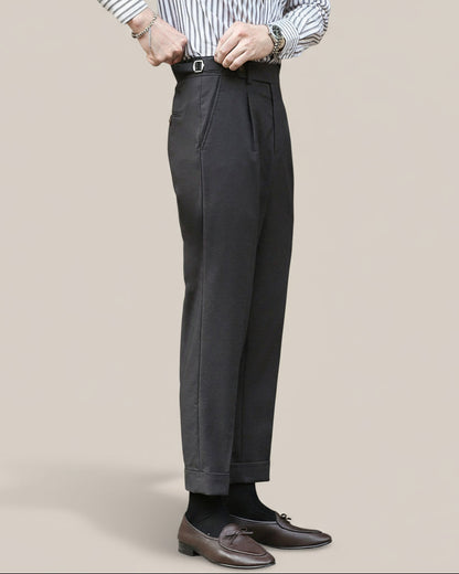 Men's Retro High-Waist Straight-Leg Trousers for Any Occasion