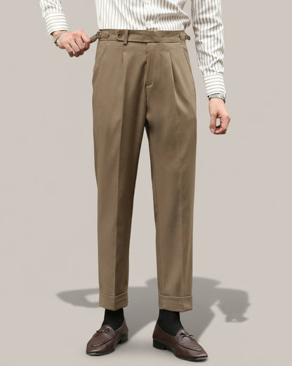 Men's Retro High-Waist Straight-Leg Trousers for Any Occasion