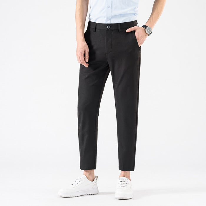 Men's Cropped Trousers - Stylish Smart Casual Pants for Spring & Autumn Wear