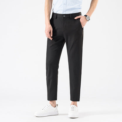Men's Cropped Trousers - Stylish Smart Casual Pants for Spring & Autumn Wear