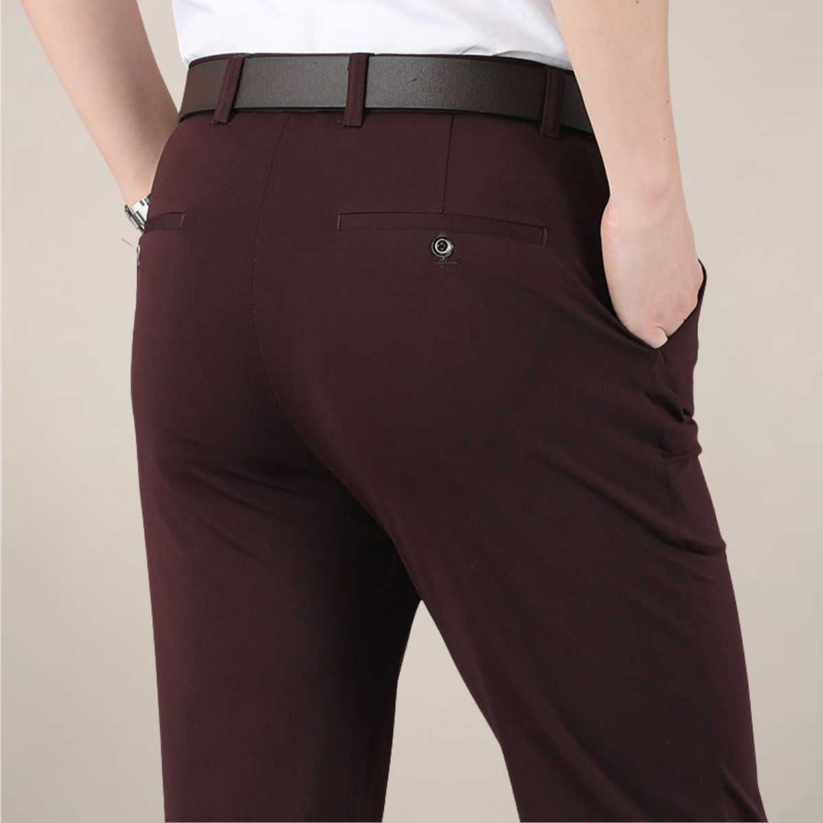 Men's Slim Fit Stretch Waist Dress Pants for Work