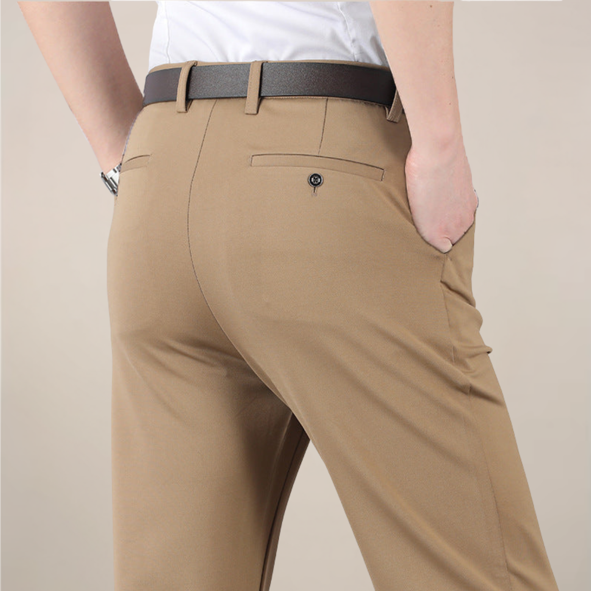 Men's Slim Fit Stretch Waist Dress Pants for Work