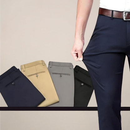 Men's Slim Fit Stretch Waist Dress Pants for Work