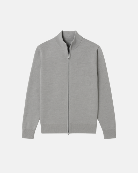 Men's Slim Fit Zip Jacket - Stylish Stand-Up Collar