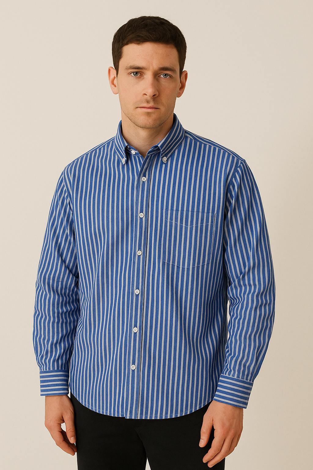 Men’s Striped Long Sleeve Shirt for Year-Round Wear