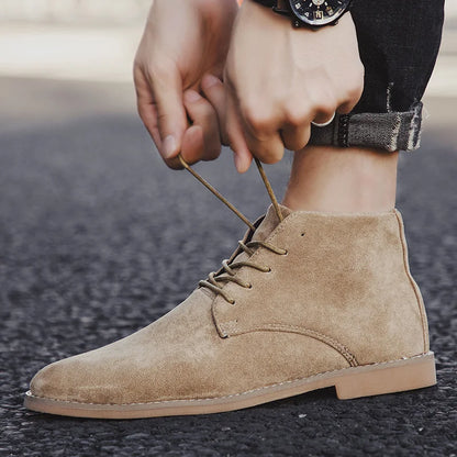 Men's Faux Leather Desert Ankle Boots for Stylish Occasions