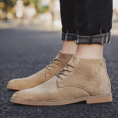 Men's Faux Leather Desert Ankle Boots for Stylish Occasions