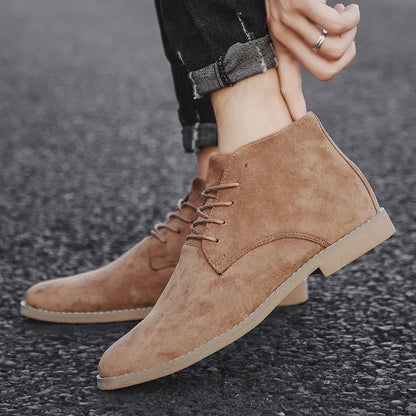 Men's Faux Leather Desert Ankle Boots for Stylish Occasions