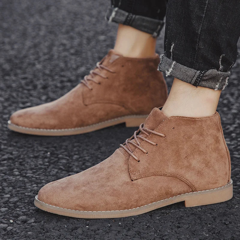 Men's Faux Leather Desert Ankle Boots for Stylish Occasions