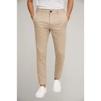 Men’s Classic Flat-Front Trousers for Office Wear