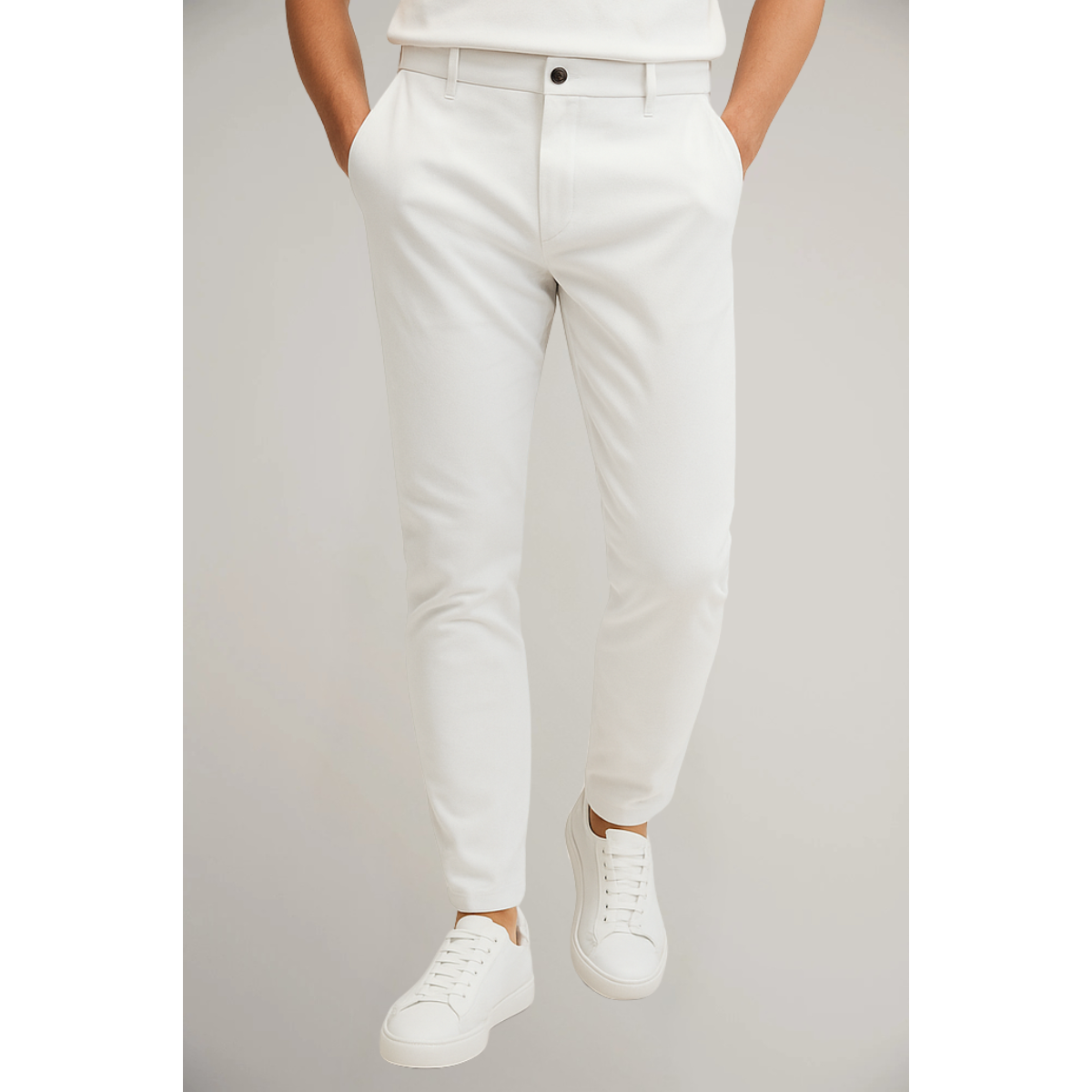 Men’s Classic Flat-Front Trousers for Office Wear
