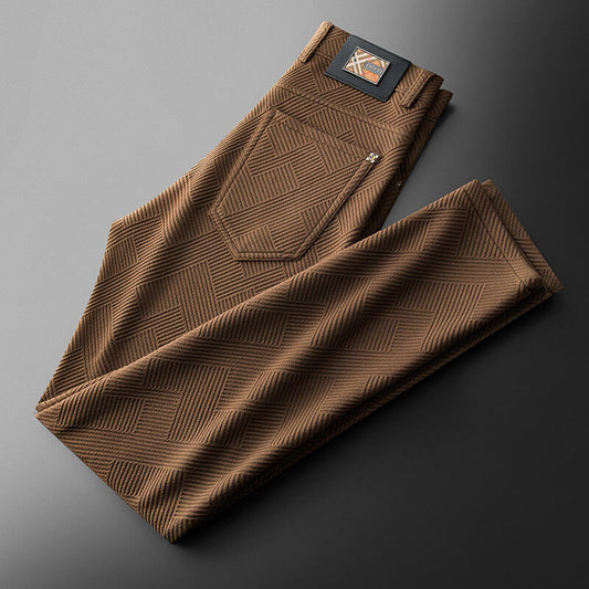 Men's Geometric Pattern Trousers for Stylish Occasions