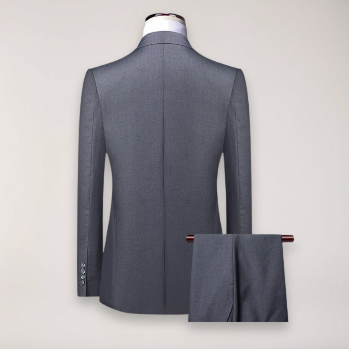Men's Three-Piece Formal Suit - Classic Blazer, Waistcoat, and Trousers for Weddings and Events