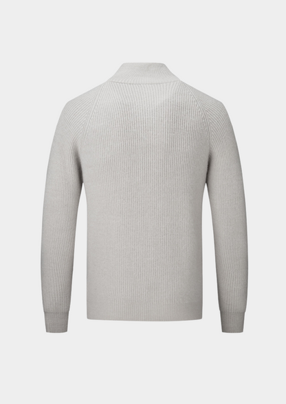 Men's Ribbed Funnel Neck Zip Cardigan for All Occasions