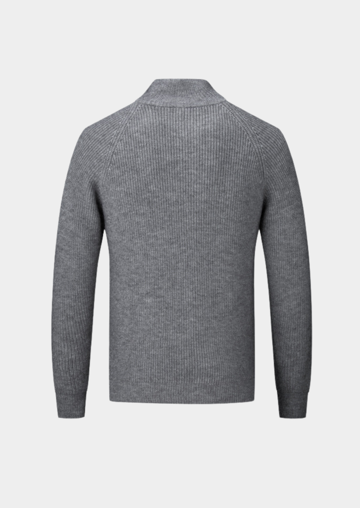 Men's Ribbed Funnel Neck Zip-Through Sweater - Ideal for Layering