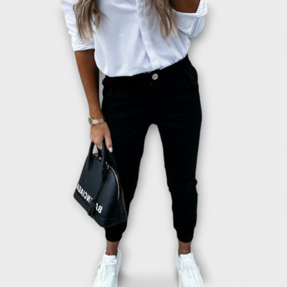 Melania - Stretchy Fabric Pants for Everyday Wear