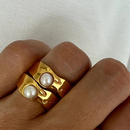 Eternal Natural Gold Pearl Band