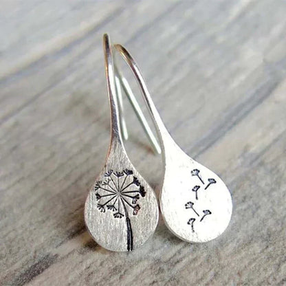 Limited Edition Silver Dandelion Leaf Earrings