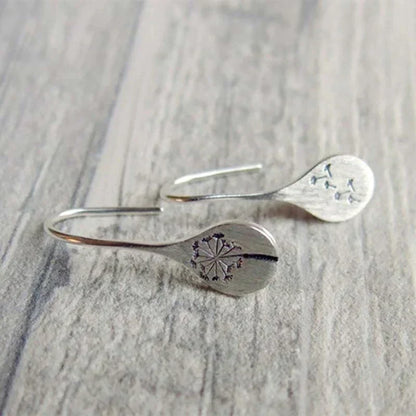 Limited Edition Silver Dandelion Leaf Earrings