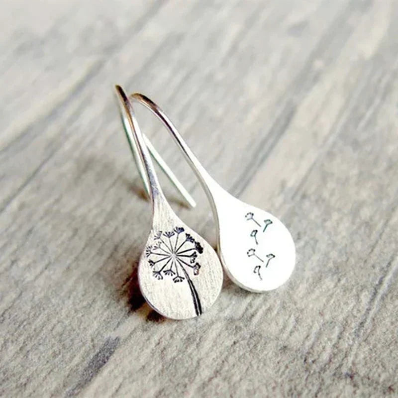 Limited Edition Silver Dandelion Leaf Earrings