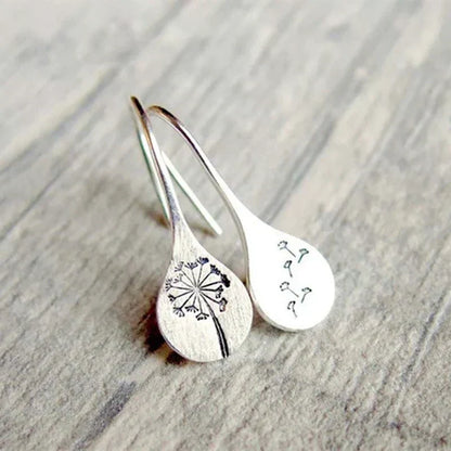 Limited Edition Silver Dandelion Leaf Earrings