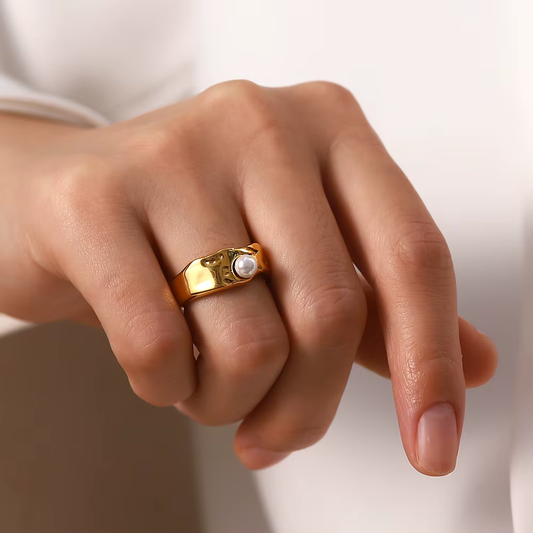 Eternal Natural Gold Pearl Band