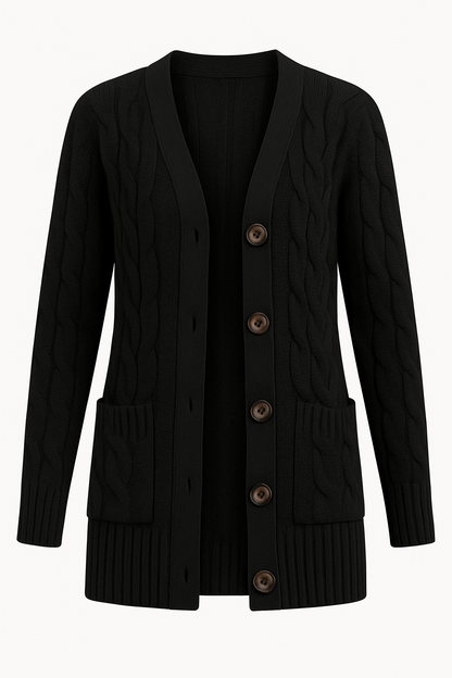 Cozy Cable Knit Cardigan for Fall/Winter Wear
