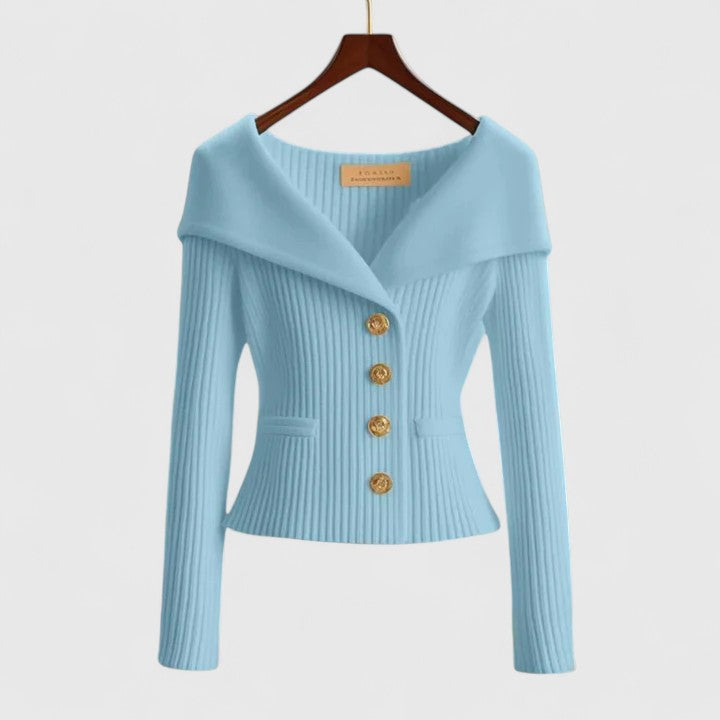 Women's Off-Shoulder Knit Sweater for Chic Events