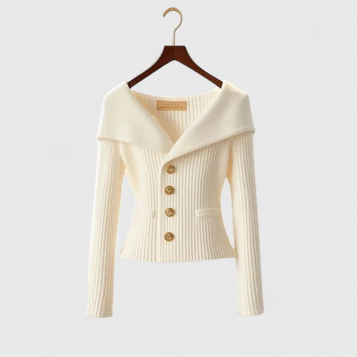 Women's Off-Shoulder Knit Sweater for Chic Events