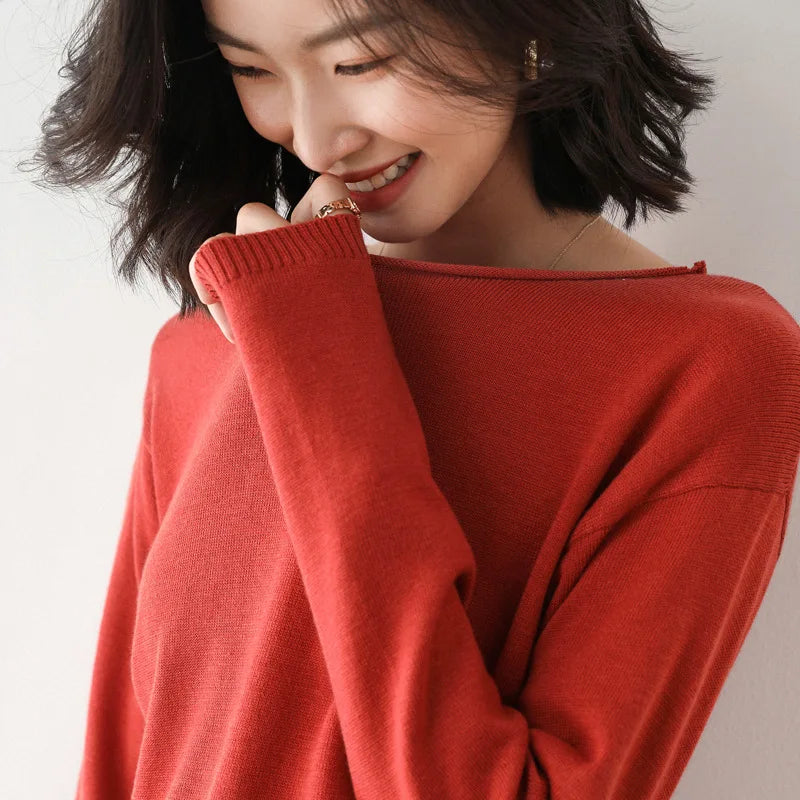 Chic Women's Long Sleeve Knit Sweater for Any Occasion