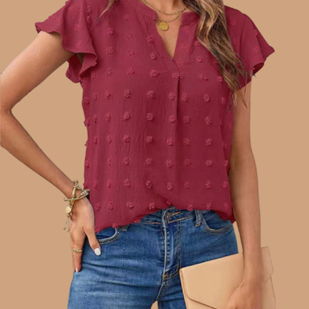 Women’s Sleeveless V-Neck Top – Stylish Fabric for Work or Play