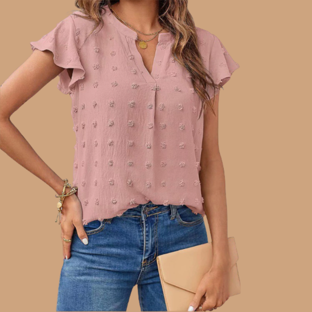 Women’s Sleeveless V-Neck Top – Stylish Fabric for Work or Play
