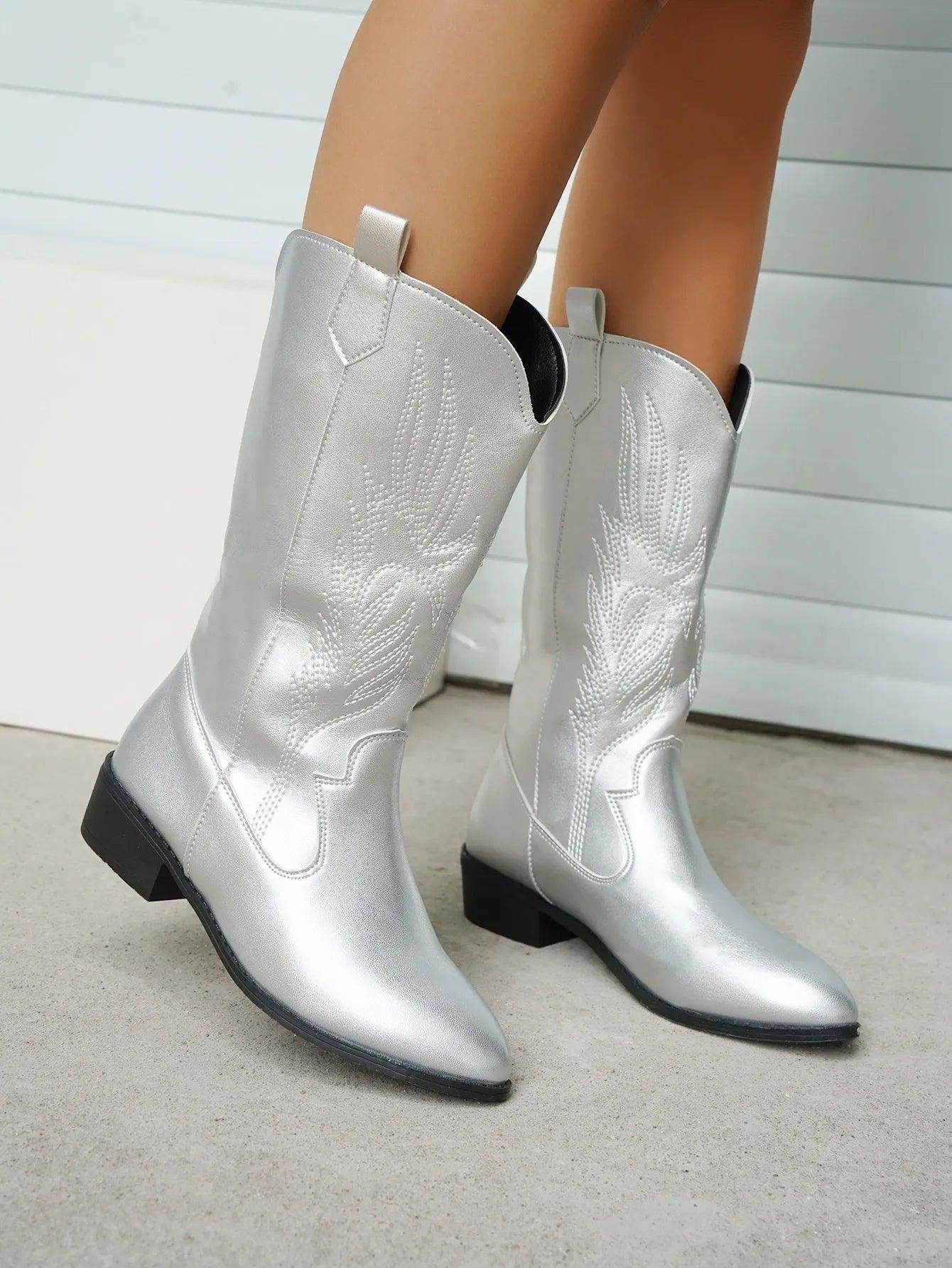 Chic Violet Women’s Pointed Toe Western Boots for Any Occasion