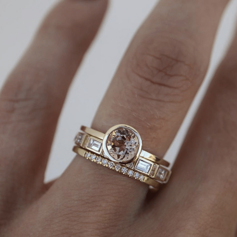 Hope - Gold Ring Set with Inlaid Crystals
