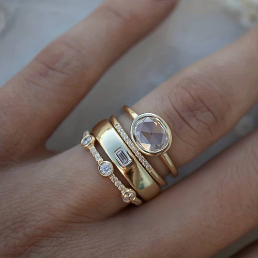 Lily - Gold and Zirconia Ring Collection