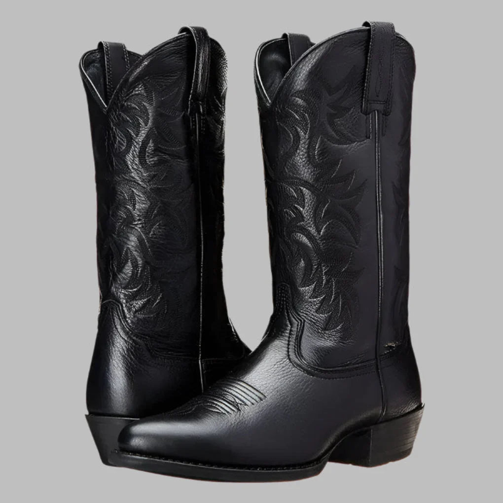 Connor Men's Western Pull-On Cowboy Boots for Rustic Style