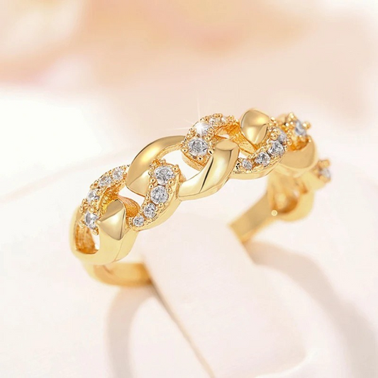 Stylish Gold Chain Ring